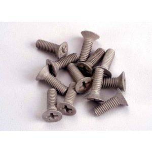 Screws, 4x12mm countersunk machine (Aluminum) (12), TRX1948