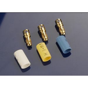 Bullet connectors, male, 3.5mm (3) / heat shrink, TRX3342