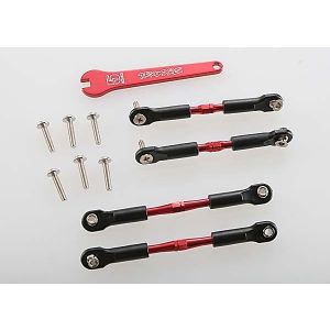 Turnbuckles, aluminum (red-anodized), camber links, front, 3, TRX3741X