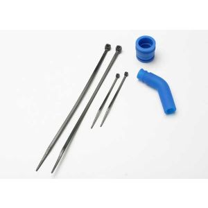 Pipe coupler, molded (blue)/ exhaust deflecter (rubber, blue, TRX5245