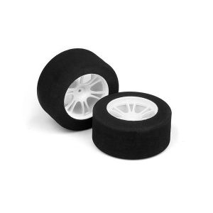 M18MT Rear Foam Tire Mounted (25Deg) White (2), X389581