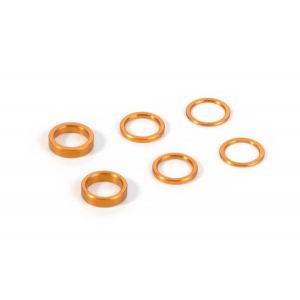 SET OF ALU SHIMS 6.37x8.4MM (0.5MM, 1.0MM, 2.0MM) - ORANGE, X375090-O