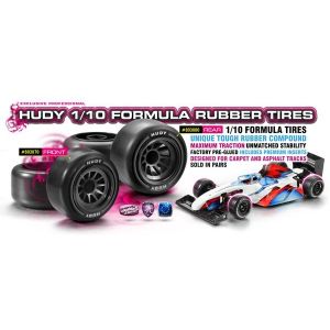 HUDY 1/10 FORMULA RUBBER TIRE - FRONT (2), H803070