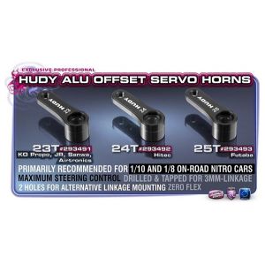 ALU SERVO HORN - KO PROPO, JR, SANWA, AIRTRONICS - OFFSET -, H293491