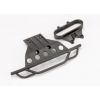 Bumper, front/ bumper mount, front (black), TRX5835