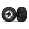 Tires & wheels, assembled, glued (SCT Split-Spoke, black, sa, TRX5883