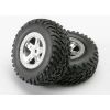 Tires & wheels, assembled, glued (SCT, satin chrome wheels (, TRX5973