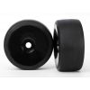 Tires & wheels, assembled, glued (black, dished wheels, slic, TRX6473