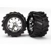 Tires and wheels, assembled, glued 2.8 (All-Star chrome whee, TRX6771