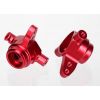 Steering blocks, 6061-T6 aluminum, left & right (red-anodize, TRX6837R