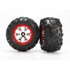 Tires and wheels, assembled, glued (Geode chrome, red beadlo, TRX7272