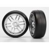 Tires and wheels, assembled, glued (Rally wheels, satin, 1.9 Gymkhana slick tires) (2)