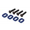 Washers, motor mount, aluminum (blue-anodized) (4)/ 4x18mm BCS (4)