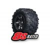 Tires & wheels, assembled, glued (X-Maxx black wheels, Maxx, TRX7772X