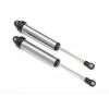 Shocks, GTR, 160mm, silver aluminum (fully assembled w/o springs) (rear, no thre