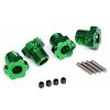 Wheel hubs, splined, 17mm (green-anodized) (4)/ 4x5 GS (4), 3x14mm pin (4)