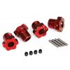 Wheel hubs, splined, 17mm (red-anodized) (4)/ 4x5 GS (4), 3x14mm pin (4)