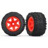 Tires & wheels, assembled, glued (orange wheels, Talon EXT tires, foam inserts)