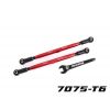 Toe links, front (TUBES red-anodized, 6061-T6 aluminum) (2) (for use with #7895 X-Maxx, WideMaxx, suspension kit)