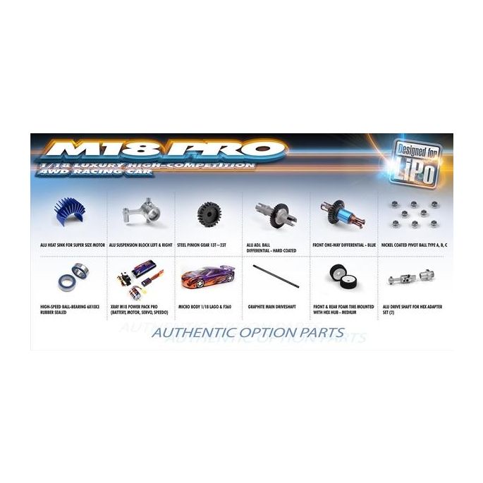 Xray M18 Pro LiPo 4WD Shaft Drive 1:18 Micro Car, X380003