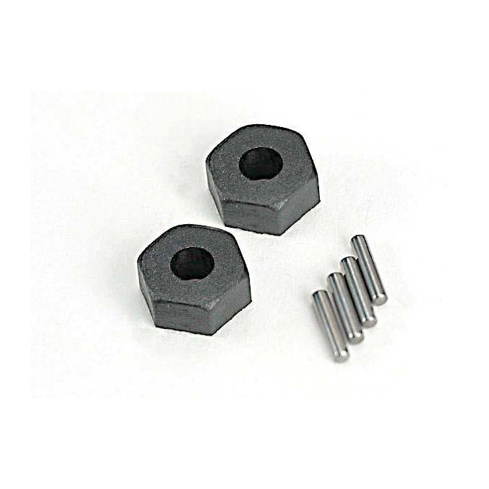 Wheel hubs, hex (2)/ stub axle pins (2), TRX1654
