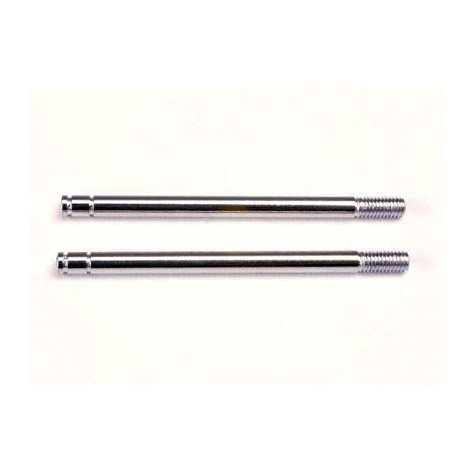 Shock shafts, steel, chrome finish (long) (2), TRX1664