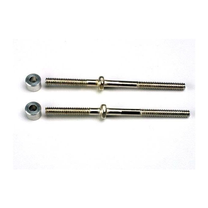 Turnbuckles (54mm) (2)/ 3x6x4mm aluminum spacers (rear cambe, TRX1937