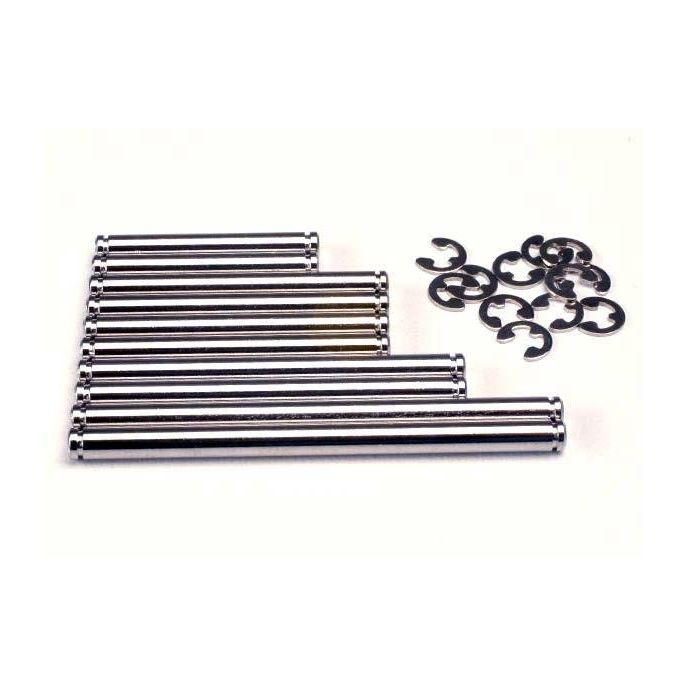 Suspension pin set, hard chrome (w/ E-clips), TRX1939