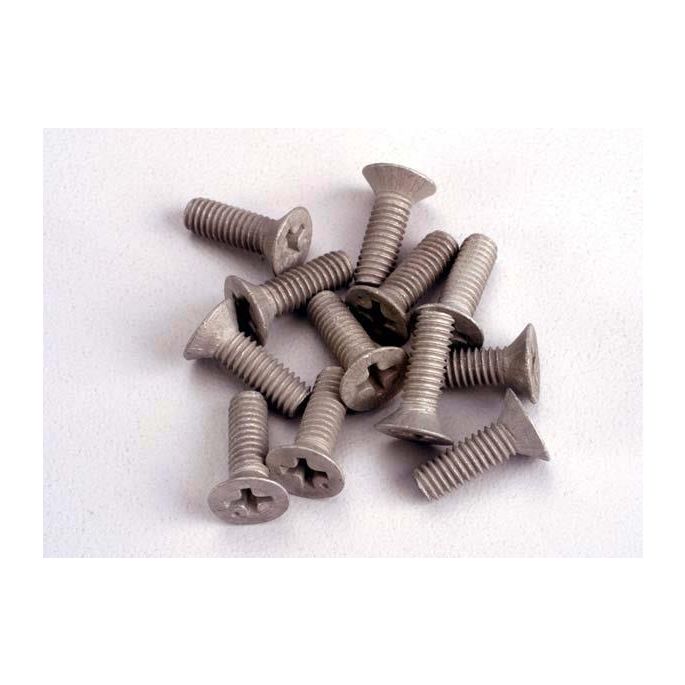 Screws, 4x12mm countersunk machine (Aluminum) (12), TRX1948