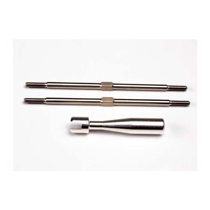 Turnbuckles, titanium 94mm (front tie rods) (2)/ billet alum, TRX2338X
