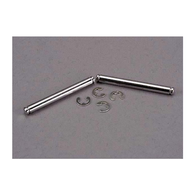 Suspension pins, 31.5mm, chrome (2) w/ E-clips (4), TRX2637