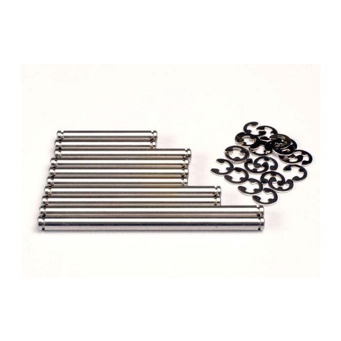 Suspension pin set, stainless steel (w/ E-clips), TRX2739