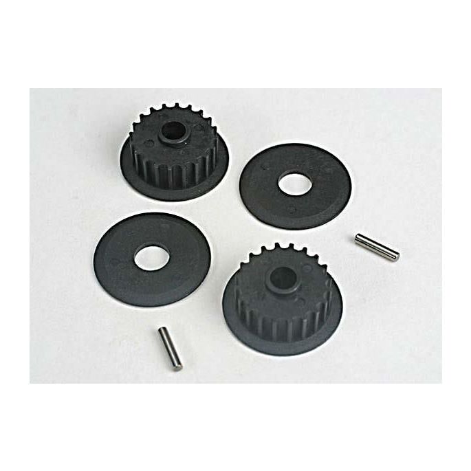 Pulleys, 20-groove (middle) (2)/flanges (2)/ axle pins (2), TRX4895