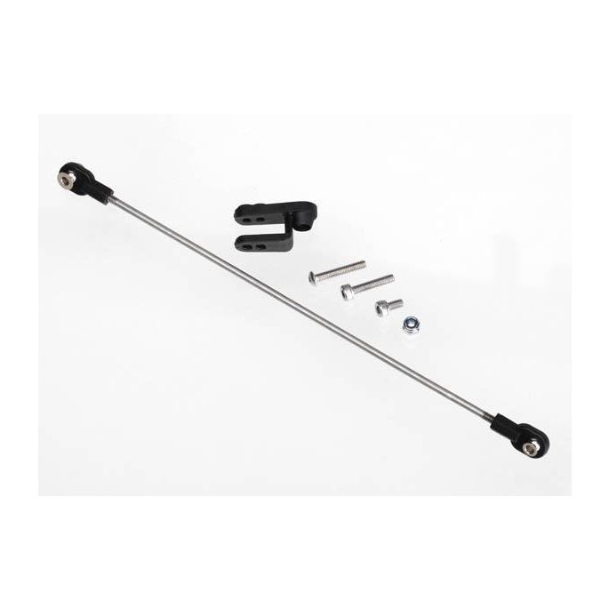 Rudder pushrod, assembled/ servo horn/ 3x18mm BCS (stainless, TRX5741