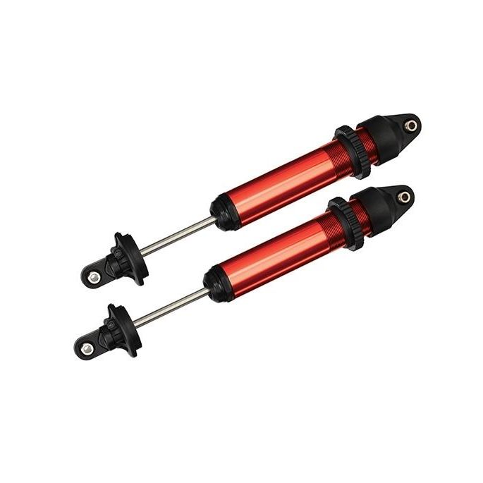 Shocks, GTX, aluminum, red-anodized (fully assembled w/o sp, TRX7761R