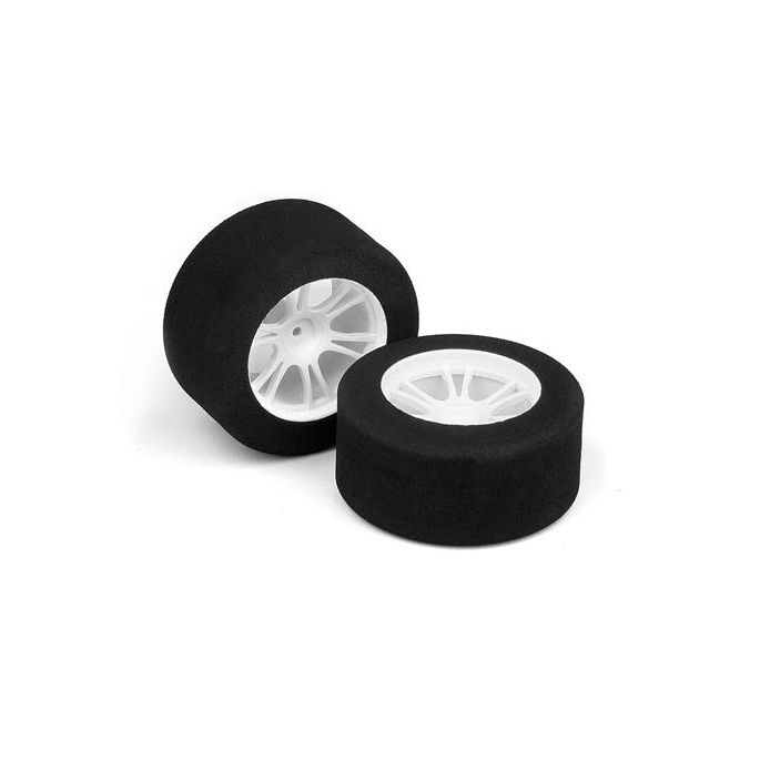 M18MT Rear Foam Tire Mounted (25Deg) White (2), X389581