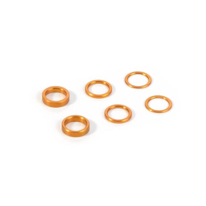 SET OF ALU SHIMS 6.37x8.4MM (0.5MM, 1.0MM, 2.0MM) - ORANGE, X375090-O