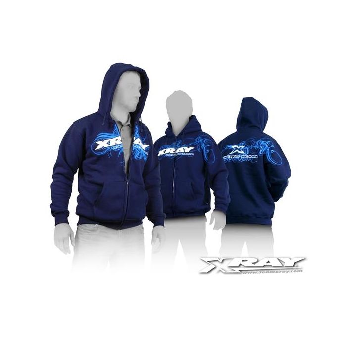 XRAY SWEATER HOODED WITH ZIPPER - BLUE (S), X395600S