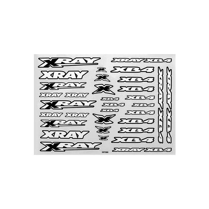 Xray XB4 Sticker For Body - White, X397380