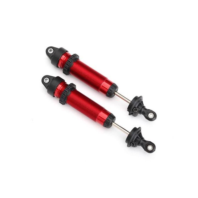 Shocks, GTR, 134mm, aluminum (red-anodized) (fully assembled w/o springs)