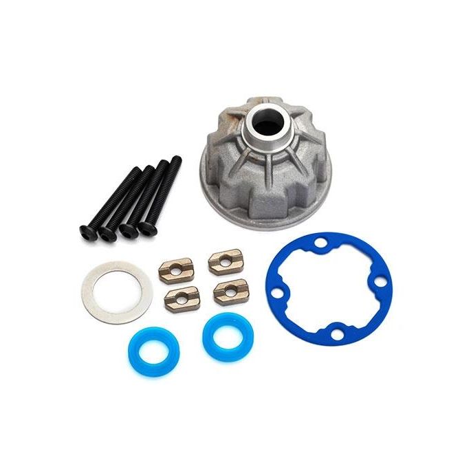 Carrier, differential (aluminum)/ x-ring gaskets (2)/ ring gear gasket/ spacers