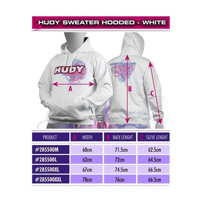 Hudy Sweater Hooded - White (Xxl), H285500XXL