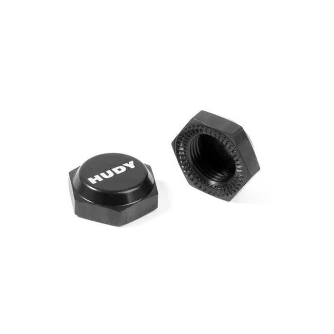 HUDY ALU WHEEL NUT WITH COVER - RIBBED (2), H293560