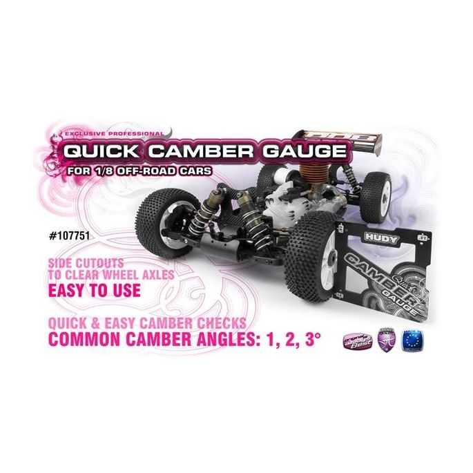 Hudy Quick Camber Gauge 1/8 Off-Road 2, 3, 4deg, H107751