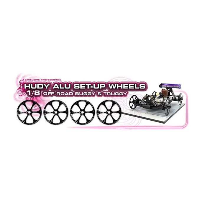 Alu Set-Up Wheel For 1/8 Off-Road (4), H108870