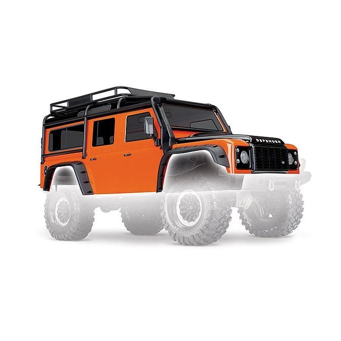 Body, Land Rover Defender, adventure orange (complete with ExoCage, inner fende