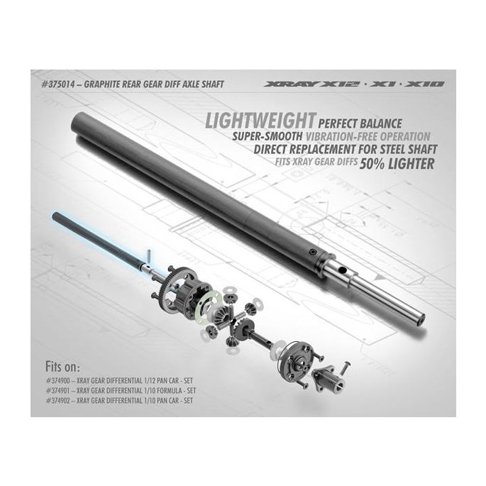 GRAPHITE REAR GEAR DIFF AXLE SHAFT