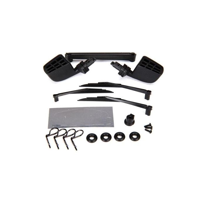 Mirrors, side, black (left & right)/ o-rings (4)/ windshield wipers, left, right, TRX8817