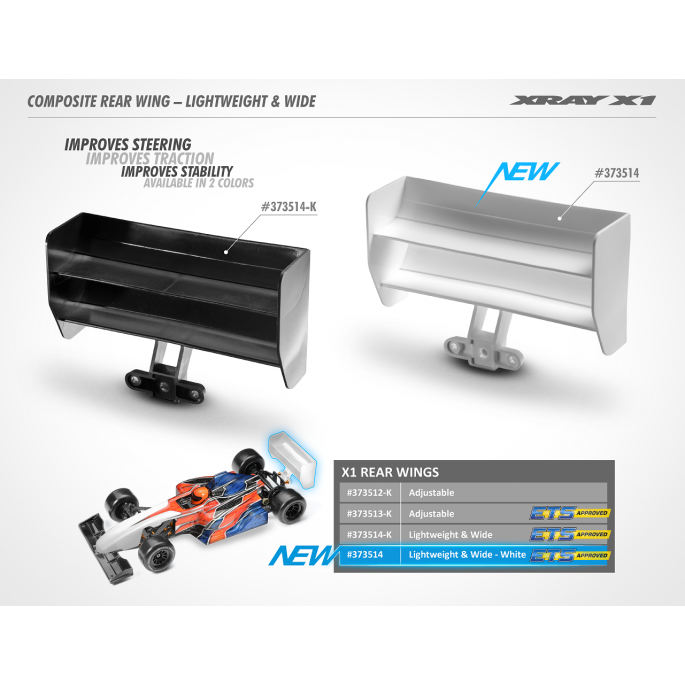 v_373514 X1 Composite Rear Wing - Lightweight & Wide - White_hl baner